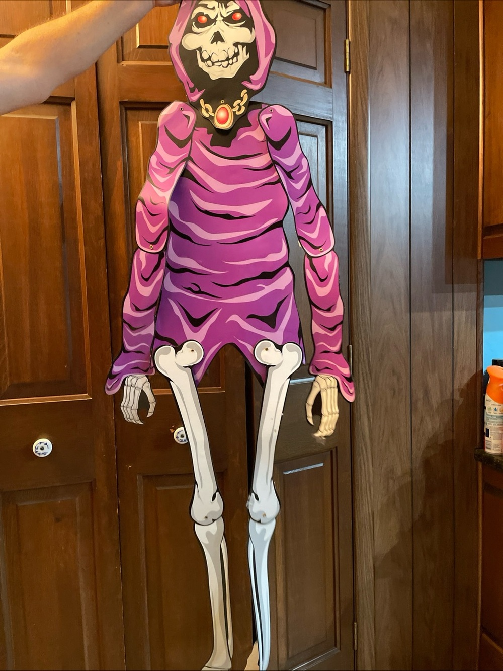 Skeleton Halloween Diecut Jointed Skeleton Decoration Purple Vintage 22 Inch